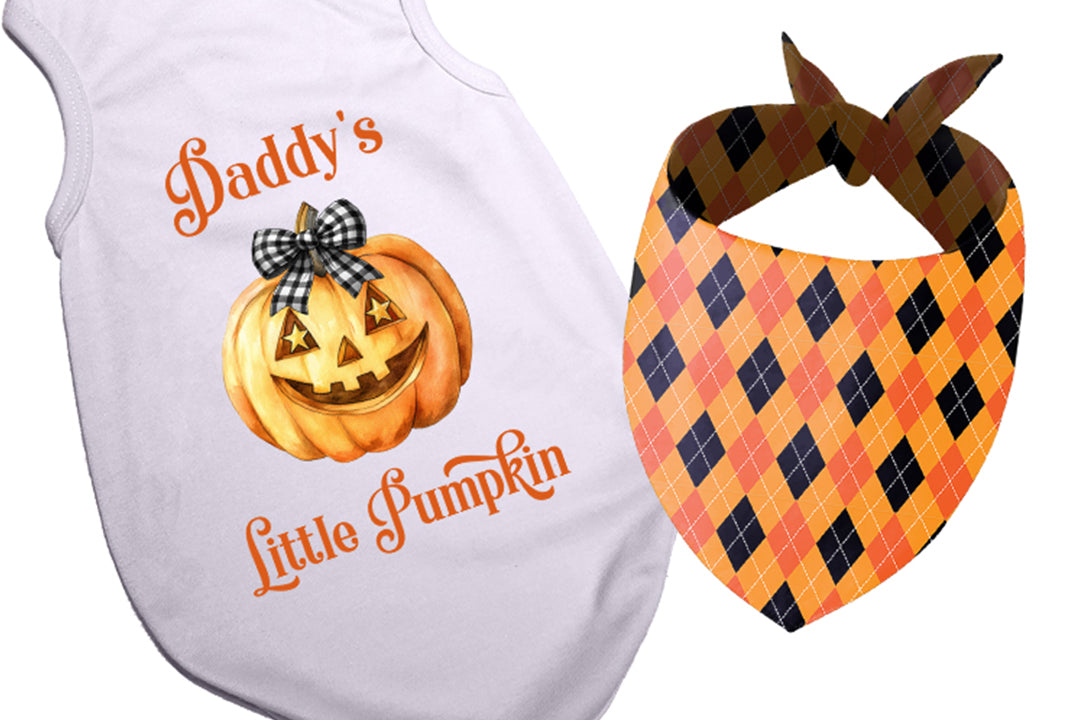 Halloween Dog Bandana Costume | Coquette Little Pumpkin